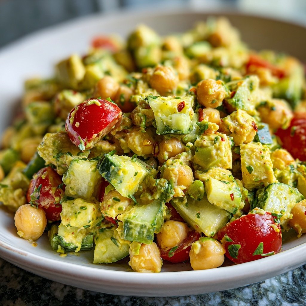 Healthy & Light Avocado Chickpea Salad