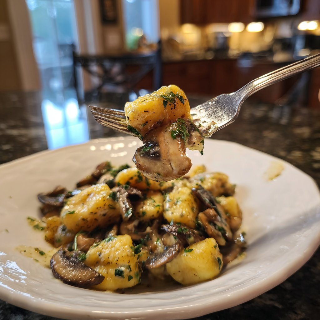 Romantic Lemon Mushroom Gnocchi