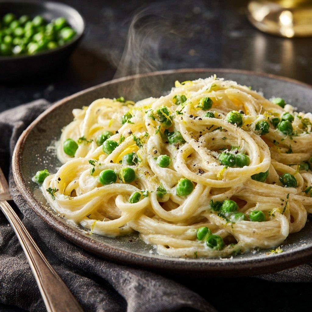 Creamy Lemon Pasta With Peas