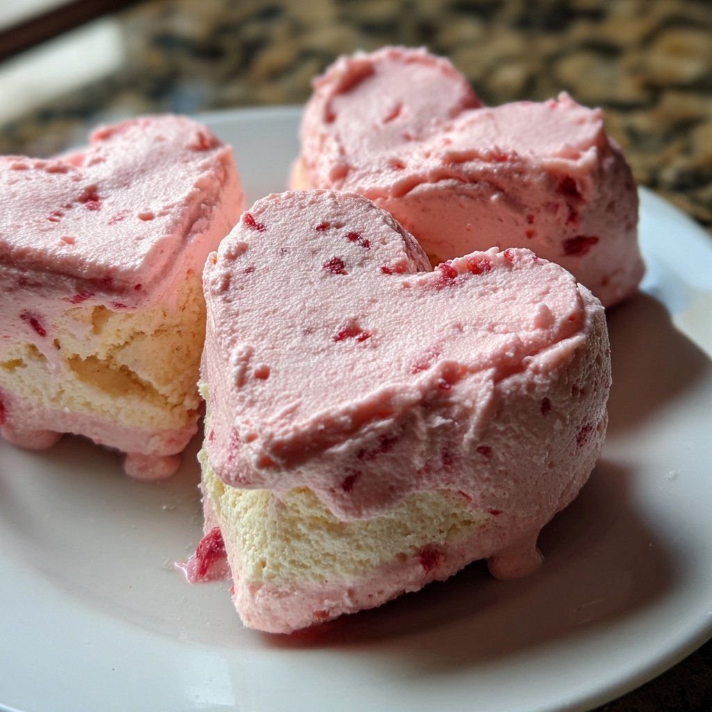 Mini Heart Cake with Strawberry Vanilla Cream
