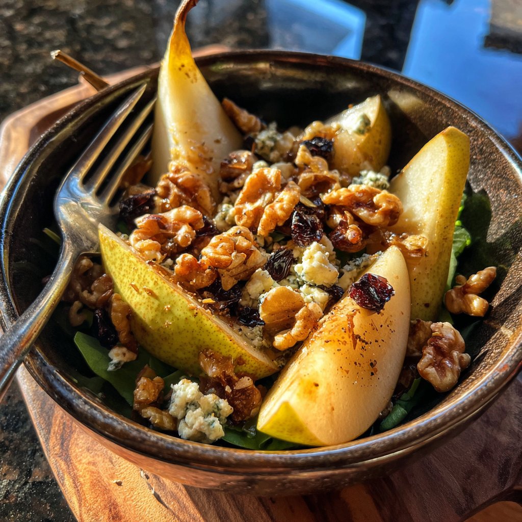 Pear and Gorgonzola Salad with Candied Walnuts