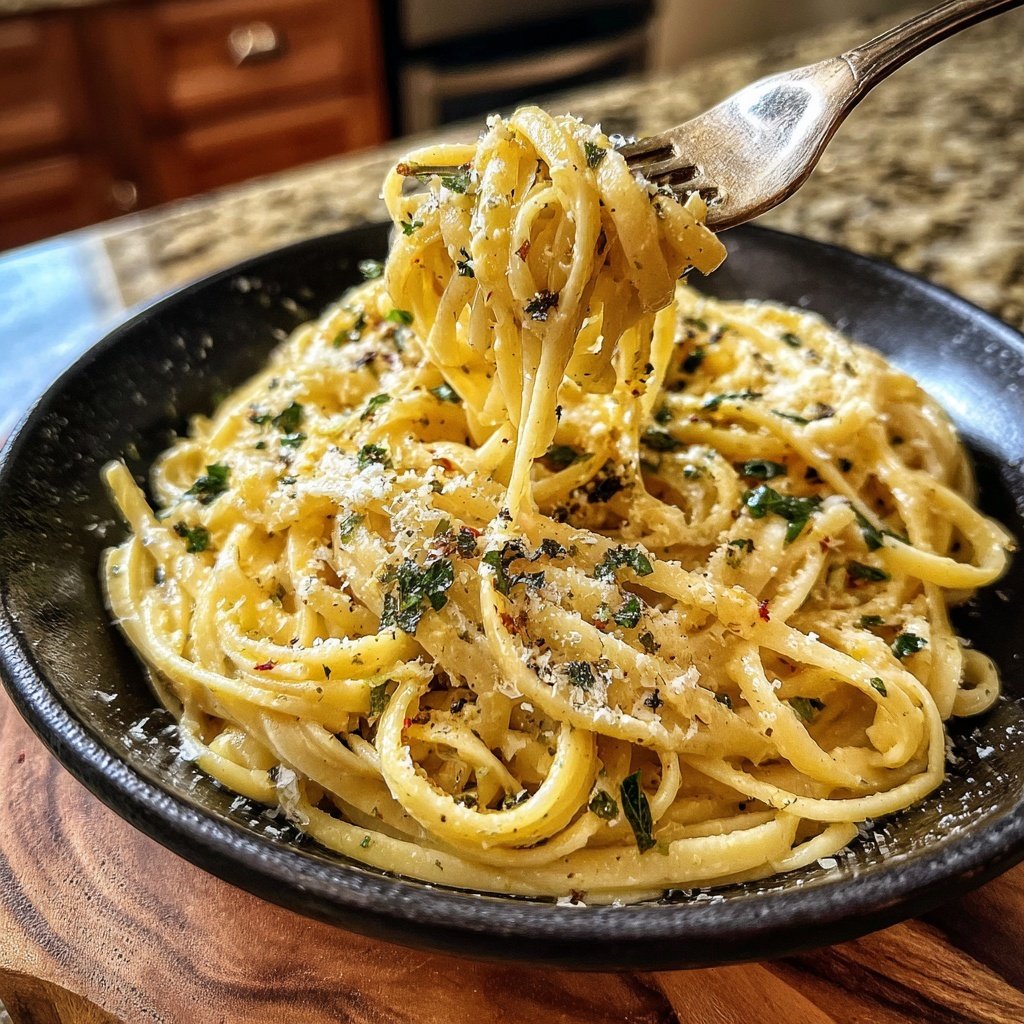 Garlic Lemon Chickpea Pasta
