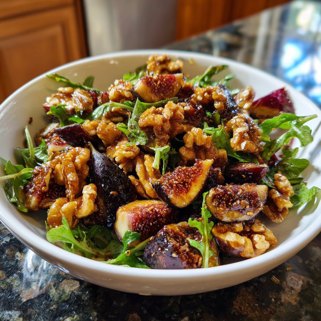 Fig and Walnut Salad with Honey Dressing