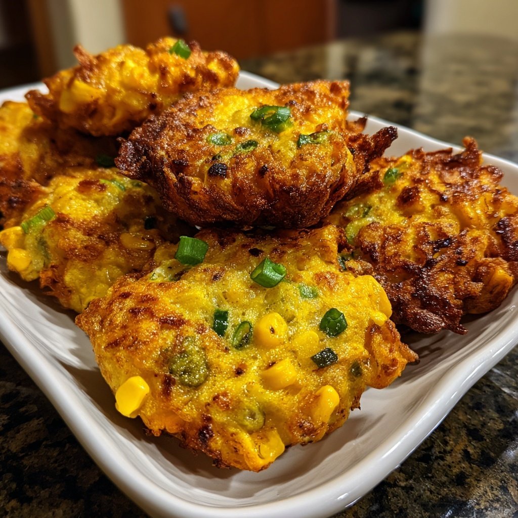 Baked Sweet Corn Veggie Fritters