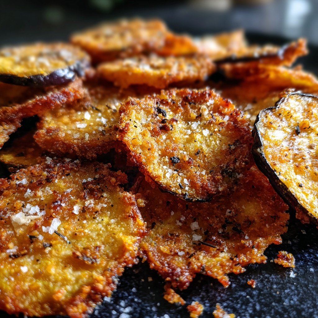 Crispy Eggplant Garlic Chips