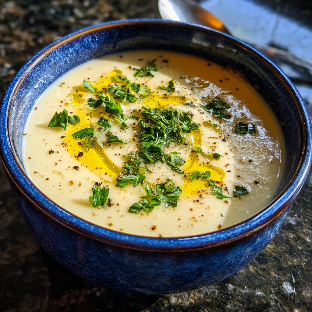 Creamy Lemon White Bean Soup Bowl