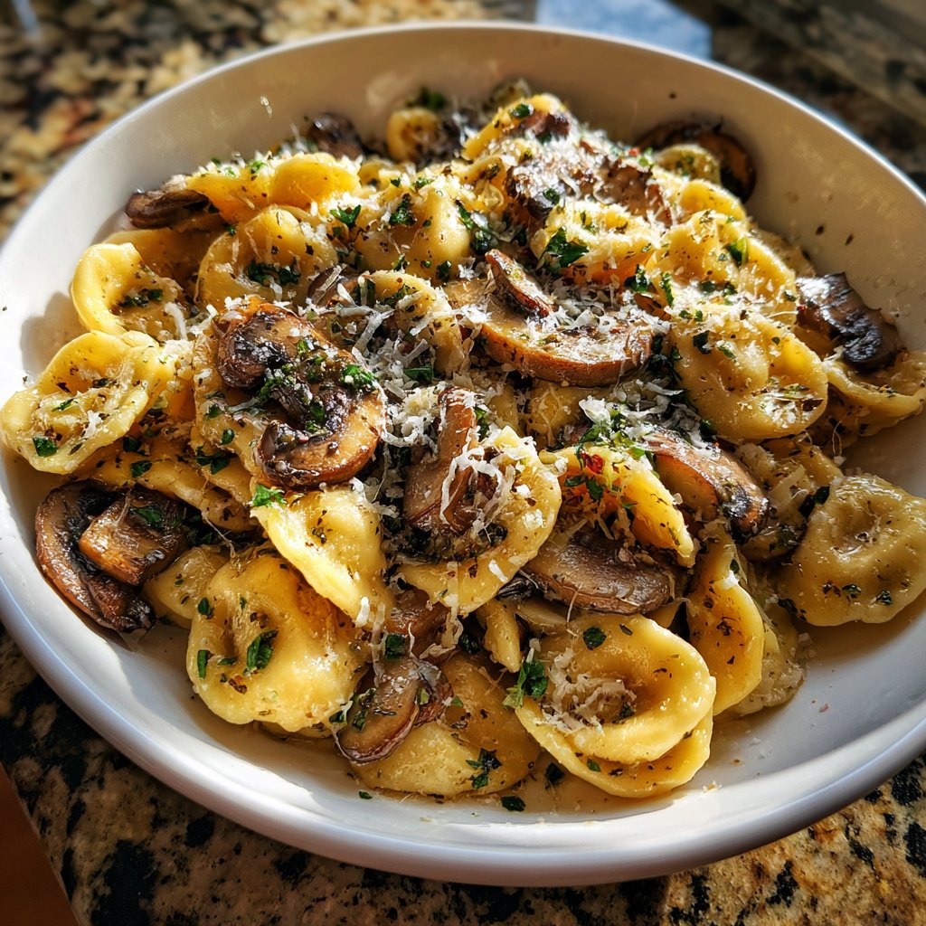 Roasted Garlic Mushroom Pasta