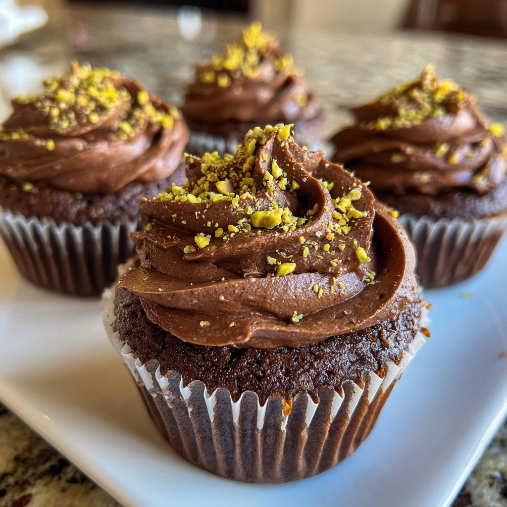 Chocolate Pistachio Cupcakes