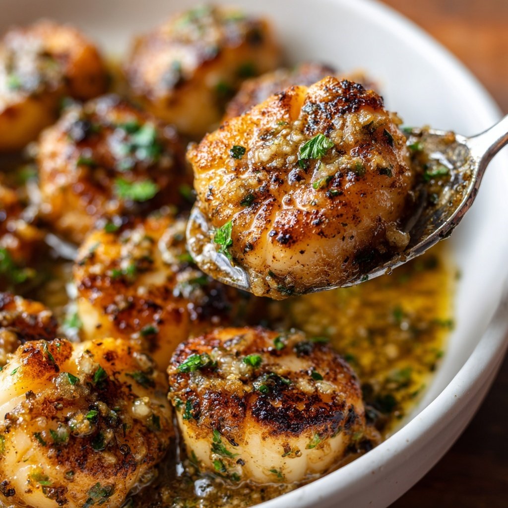 Garlic Butter Pan Seared Scallops