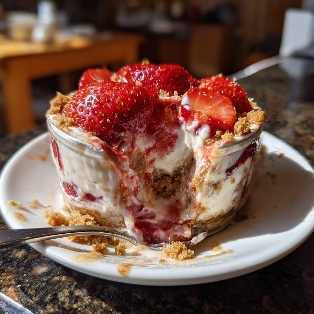 Strawberry Cheesecake Overnight Oats No Bake