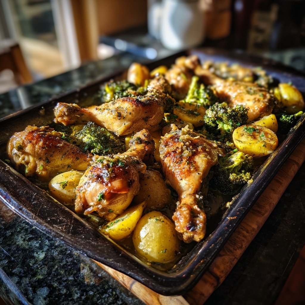 Sheet Pan Chicken With Garlic Sauce