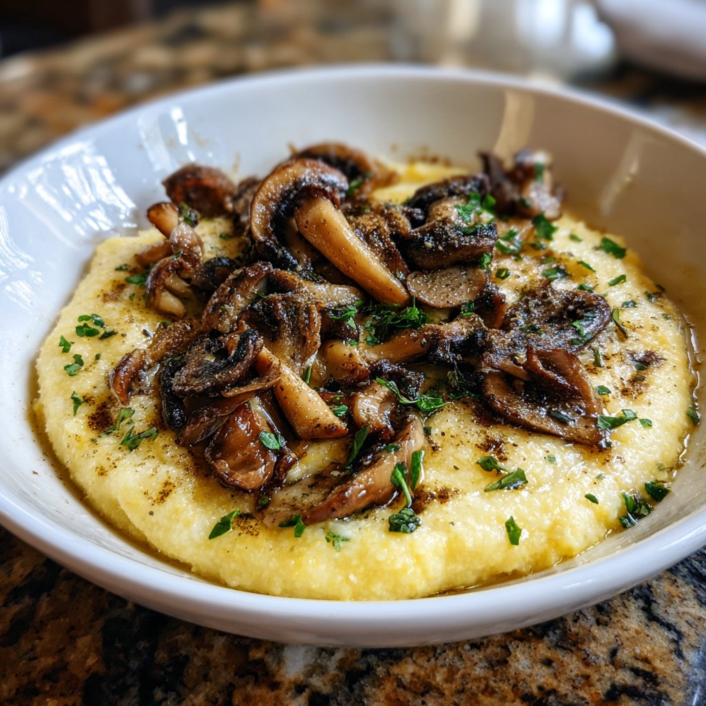 Creamy Polenta with Truffle Mushrooms