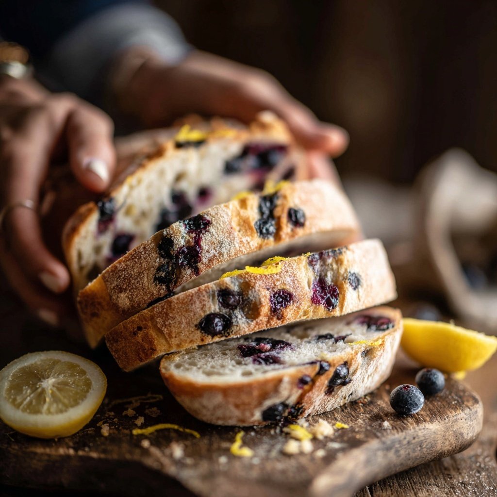 Blueberry Lemon Sourdough Slices
