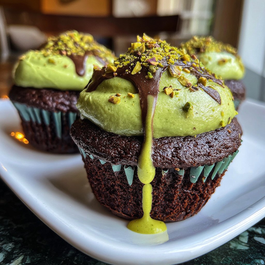 Chocolate Pistachio Cupcakes
