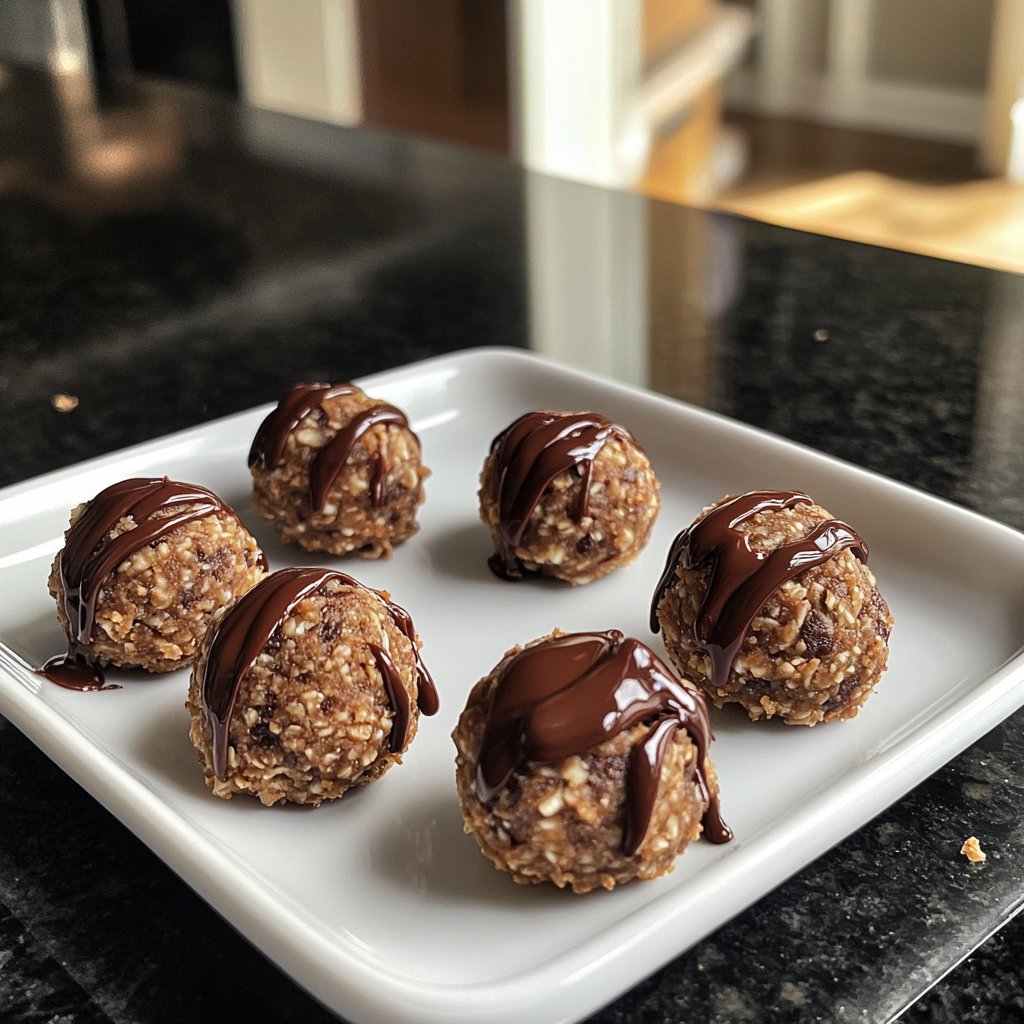 Protein Balls with Chocolate Drizzle