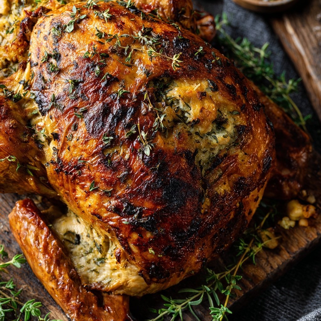 Seasonal & Festive Thanksgiving Herb Stuffed Turkey