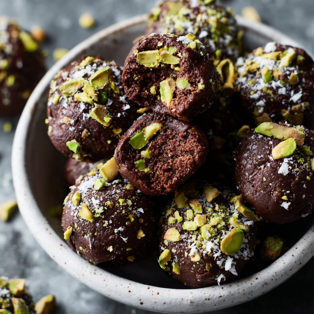 Chocolate Pistachio Coconut Bites