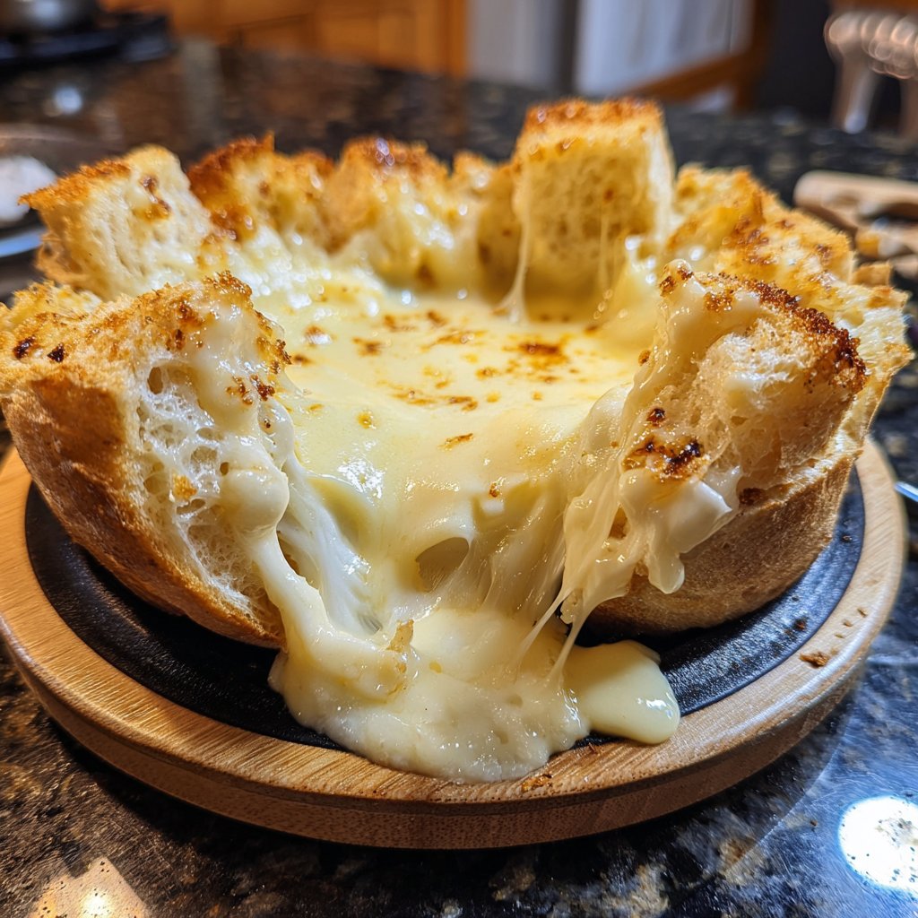 Fondue with Brie and Garlic