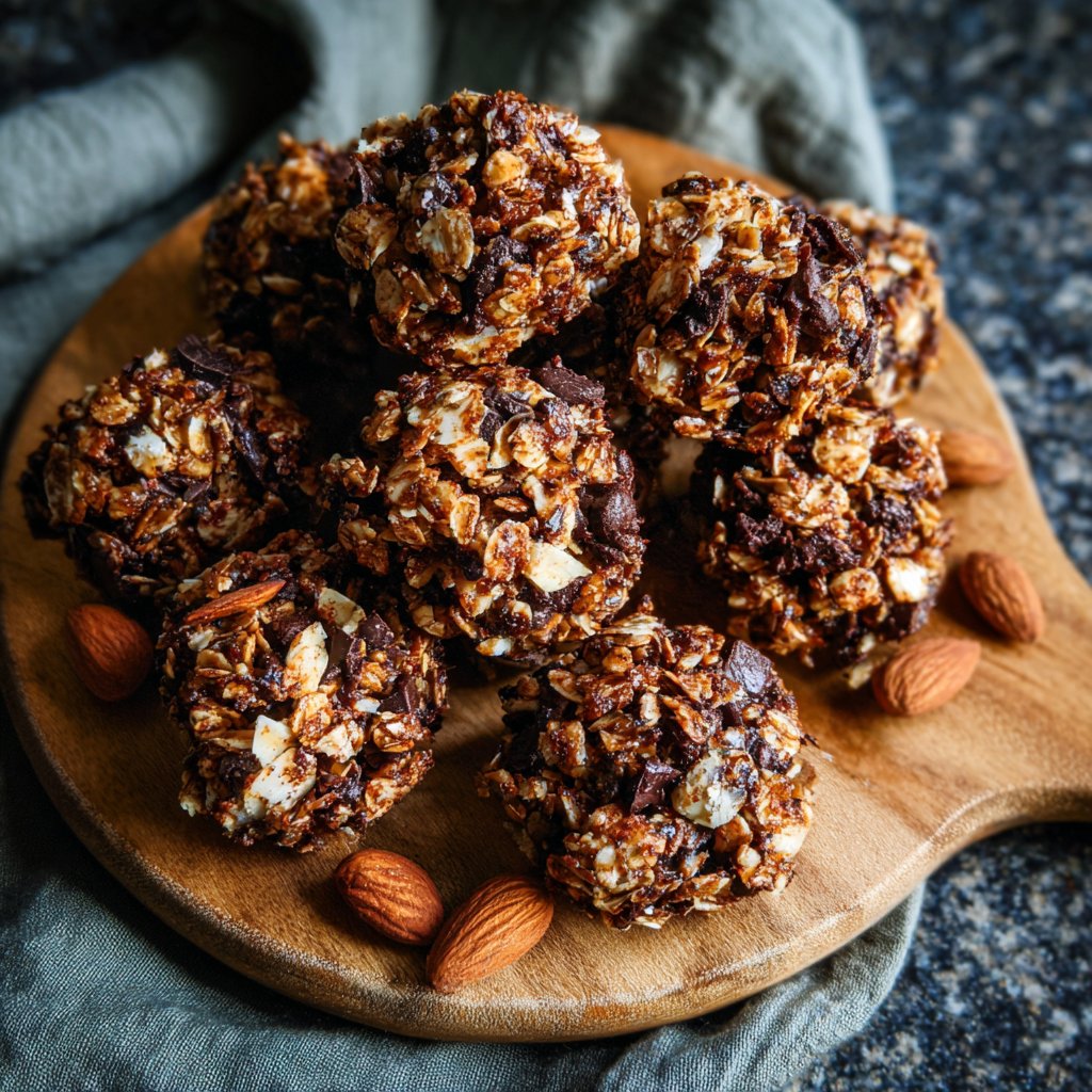 Chocolate Almond Coconut Granola Bites