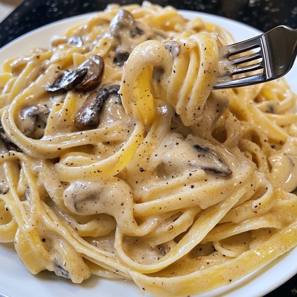 Valentine Dinner Creamy Mushroom Pasta